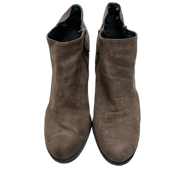 FRANCO SARTO PICNIC Dark Brown Espresso Genuine Leather Ankle Booties Boots  10 - Picture 3 of 16